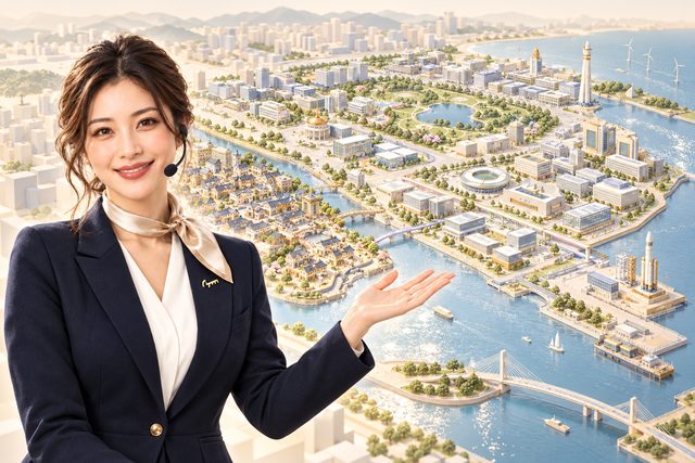 海湾全城鸟瞰 · Bay City from Above