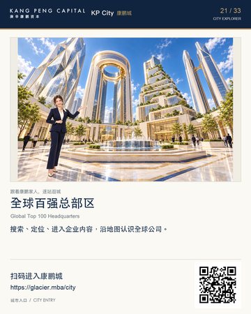 Global Top 100 Headquarters — KP City digital-city poster
